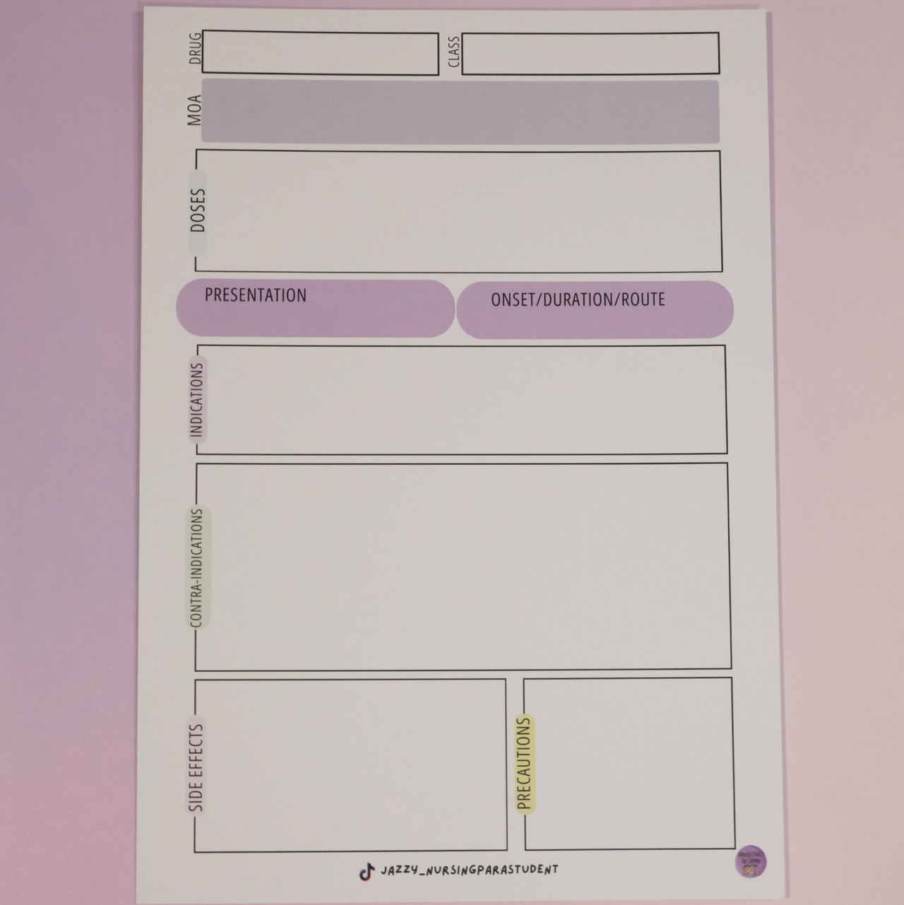 Drug Recap Template