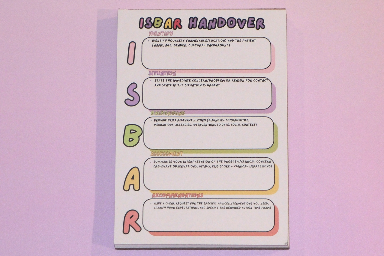 ISBAR Handover Notepad