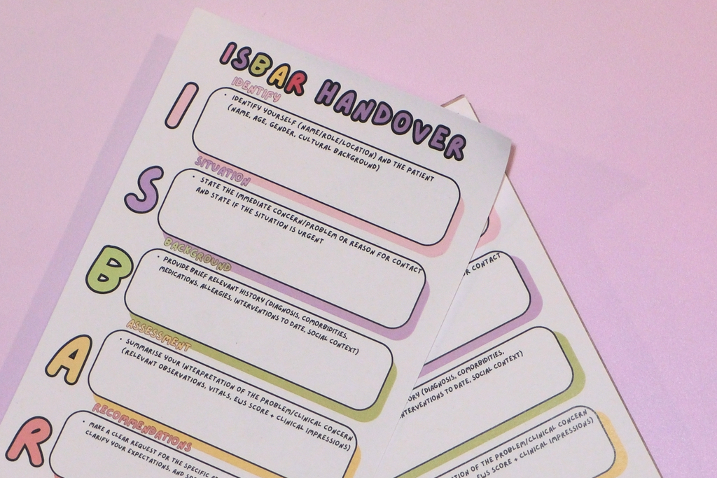 ISBAR Handover Notepad