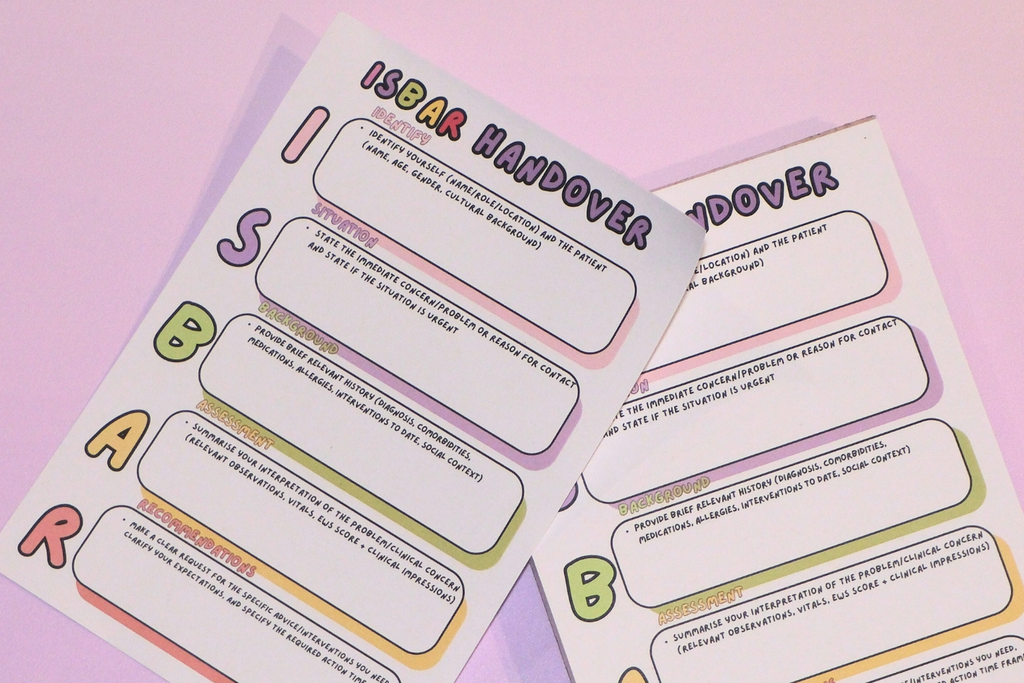 ISBAR Handover Notepad