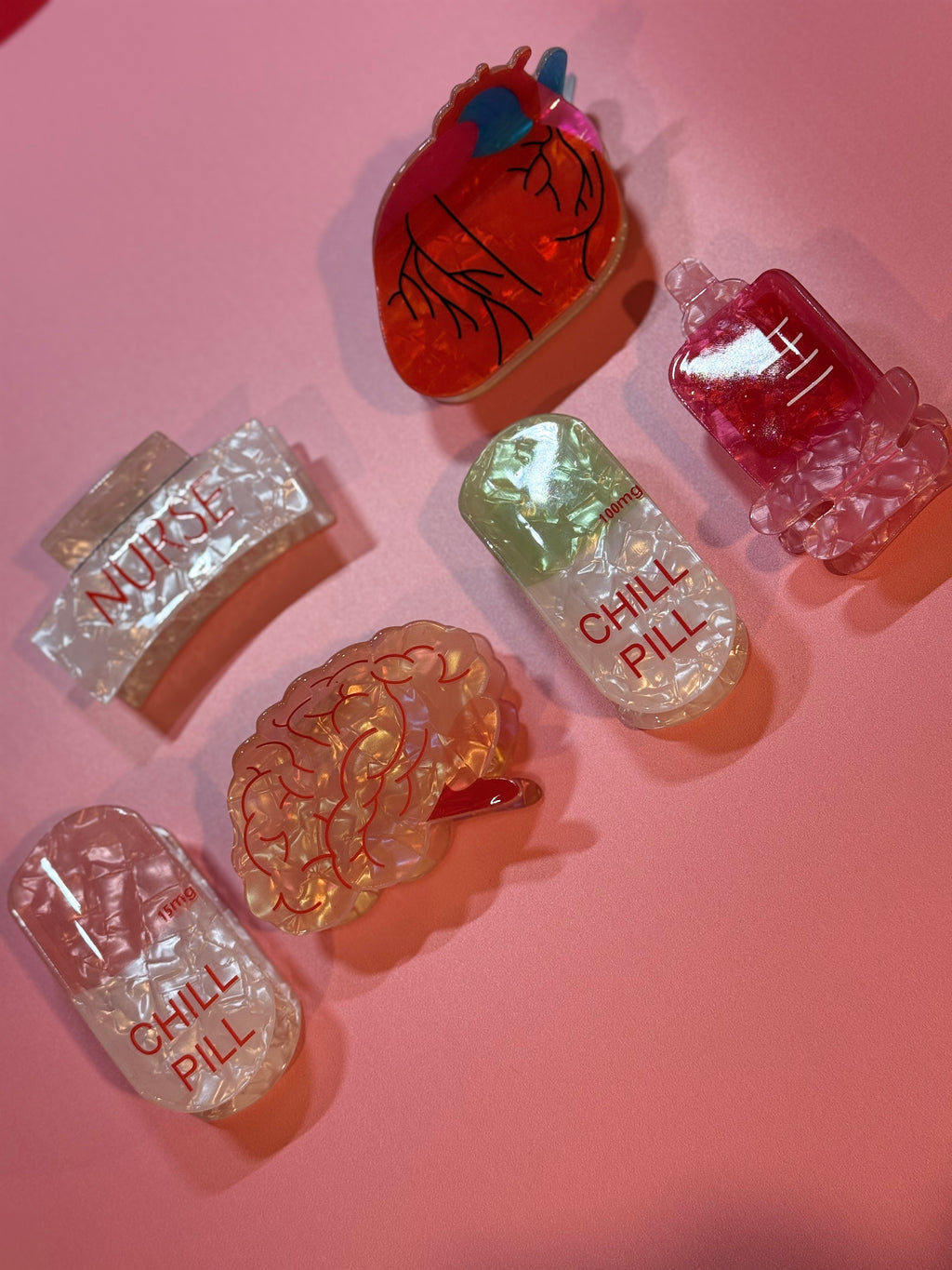 Healthcare-Themed Claw Clips ✨