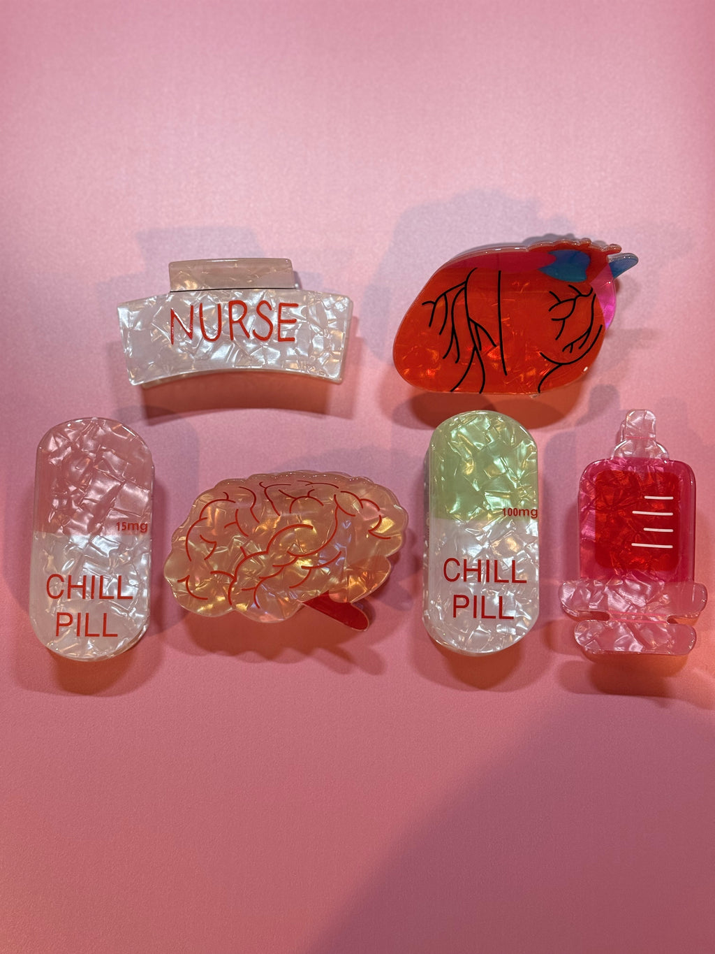 Healthcare-Themed Claw Clips ✨